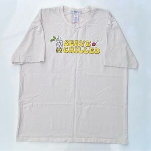 Trina Turk PS Souvenir Tee Serve Chilled Graphic T Shirt Men’s XL 100% Cotton